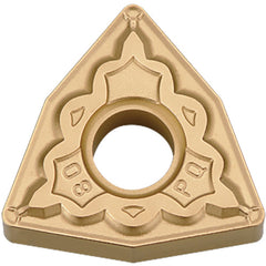 WNMG 431 PQ CA525, 1/64″ Corner Radius, 3/16″ Thick, 1/2″ Inscribed Circle, TiCnulll2O3/TiN, Trigon, Turning Indexable Insert - Exact Industrial Supply