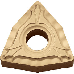 WNMG 432 XP CA515, 1/32″ Corner Radius, 3/16″ Thick, 1/2″ Inscribed Circle, TiCnulll2O3/TiN, Trigon, Turning Indexable Insert - Exact Industrial Supply