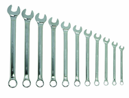 Snap-On/Williams Fractional Combination Wrench Set -- 11 Pieces; 12PT Satin Chrome; Includes Sizes: 3/8; 7/16; 1/2; 9/16; 5/8; 11/16; 3/4; 13/16; 7/8; 15/16; 1" - Benchmark Tooling