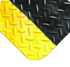 Diamond-Plate Select 15/16" x 4' x 75' Black/Yellow Work Mat - Benchmark Tooling