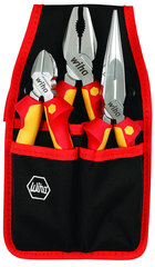 3 Piece - Insulated Belt Pack Pouch Set with 6.3" Diagonal Cutters; 8" Long Nose Pliers; 8" Combination Pliers in Belt Pack Pouch - Benchmark Tooling