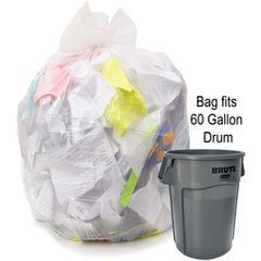60 gal, 1.35 mil, Natural, 38″ × 58″ - Case of 100, Revolution Bag Hercules Recycled Low Density Can liners - Benchmark Tooling