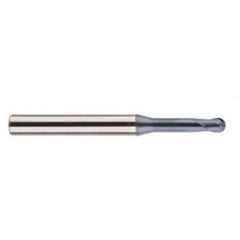 2 mm Dia. × 6 mm Shank × 30 mm DOC × 70 mm OAL, Carbide 2 Flute, Plain, Ballnose End Mill - Exact Industrial Supply
