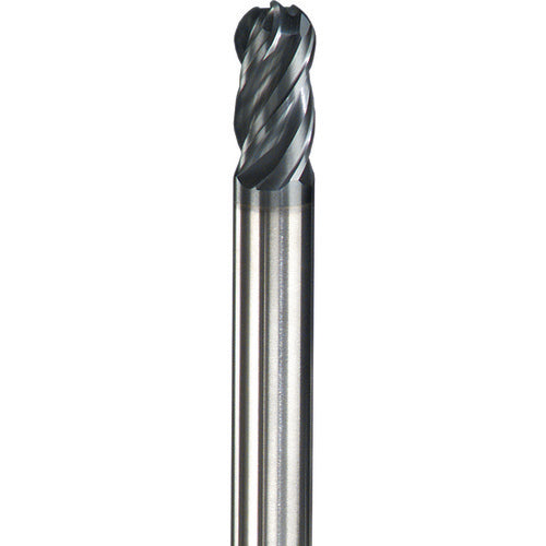 15/32″ Dia. × 1/2″ Shank × 1″ DOC × 3″ OAL, Carbide AlTiN, Spiral , 4 Flute, Flat, Ballnose End Mill - Exact Industrial Supply