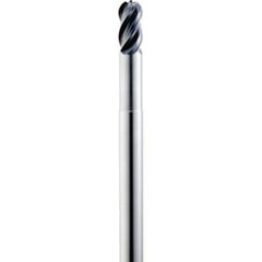 ‎9/16″ Dia. × 9/16″ Shank × 1-1/8″ DOC × 6″ OAL, Carbide AlTiN, Spiral , 4 Flute, Ballnose End Mill - Exact Industrial Supply