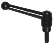 70551, Clamp Lever Size 5 Zinc Ball Style with Steel Stud Insert 1/2-13 x 1.57, Screw and Spring - Benchmark Tooling