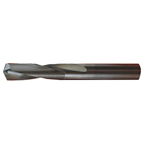 ‎#6 Dia. × 0.204″ Shank × 3/4″ Flute Length × 2-1/4″ OAL, Stub, 118°, Bright, 2xD Flute, Round Solid Carbide Drill - Exact Industrial Supply