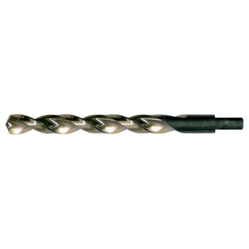 1/2 RHS / RHC HSS 135 Degree Split Point Heavy Duty Parabolic Jobber Length Drill - Black & Gold - Exact Industrial Supply