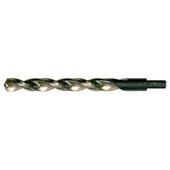 1/2 RHS / RHC HSS 135 Degree Split Point Heavy Duty Parabolic Jobber Length Drill - Black & Gold - Exact Industrial Supply