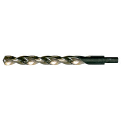 31/64 RHS / RHC HSS 135 Degree Split Point Heavy Duty Parabolic Jobber Length Drill - Black & Gold - Exact Industrial Supply