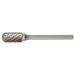 SC-41 Double Cut Solid Carbide Bur-Cylindrical with Ball Nose - Exact Industrial Supply