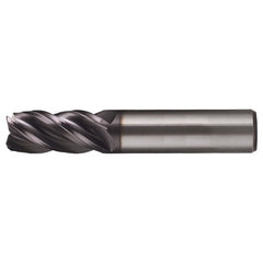 3/4″ × 3/4″ × 7/8″ × 3″ RHS / RHC Solid Carbide 4-Flute Corner Radius End Mill - Bright - Exact Industrial Supply