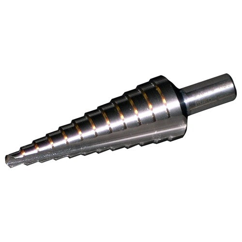 ‎3/16-7/8 × 1/16 RHC HSS 118 Degree Split Point Step Drill - Bright - Exact Industrial Supply