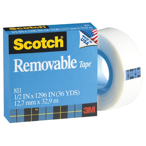 Scotch Removable Tape 811 1/2″ × 1296″ Boxed - Benchmark Tooling