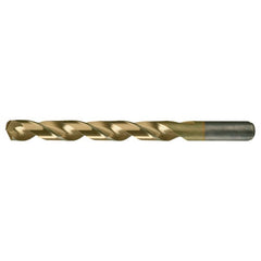 #18 RHS / RHC HSS-CO 8% (M42) 135 Degree Split Point Heavy Duty Cobalt Drill - TiN - Exact Industrial Supply