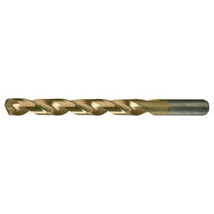 1/2 RHS / RHC HSS-CO 8% (M42) 135 Degree Split Point Heavy Duty Cobalt Drill - TiN - Exact Industrial Supply