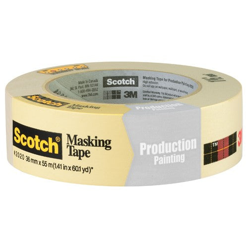 ‎Scotch Contractor Grade Masking Tape 2020-24AP9 0.94″ × 60.1 yd (24mm × 55m) - Benchmark Tooling