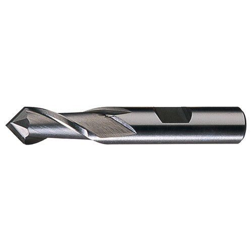 ‎1/4″ × 3/8″ × 1/2″ × 2-5/16″ RHS / RHC HSS HSS Single End 2-Flute Center Cutting End Mill - TiCN - Exact Industrial Supply