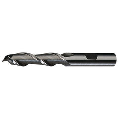 ‎1″ × 1″ × 4″ × 6-1/2″ RHS / RHC HSS HSS Single End 2-Flute Center Cutting High Helix Finishing End Mill - Bright - Exact Industrial Supply