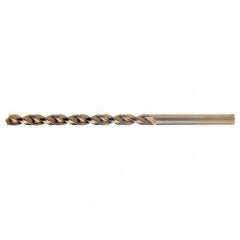 #1 RHS / RHC HSS-CO 8% (M42) 135 Degree Split Point Q-Cobalt Wide Land Parabolic Taper Length Drill - Straw / Gold Oxide - Benchmark Tooling
