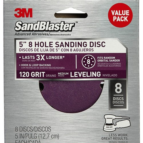 3M SandBlaster Sanding Discs 99623SB-ES 5″ × 8Hole 120 grit - Benchmark Tooling