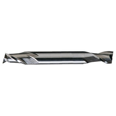 5/64″ × 3/16″ × 1/8″ × 2″ RHS / RHC HSS HSS Double End 2-Flute Center Cutting Finishing End Mill - Bright