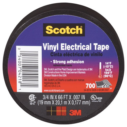 ‎24413-BA-6 Scotch(R) 700 Vinyl Electrical T(19 mm × 20,1 m × 0,18 m Alt Mfg # 21143 - Benchmark Tooling