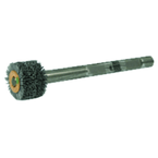 3" Diameter - Crimped Filament Internal Brush Deburring Tool - 0.055/120 Grit - 3/8" ARBOR - Benchmark Tooling