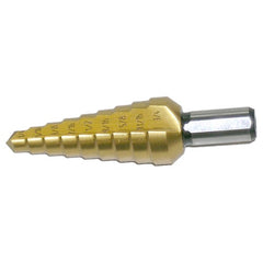 ‎3/16-1/2 × 1/16 RHC HSS 118 Degree Split Point Step Drill - TiN - Exact Industrial Supply
