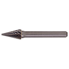 SM-1 Standard Cut Solid Carbide Bur-Pointed Cone Shape - Exact Industrial Supply