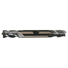 ‎1/8″ × 3/8″ × 3/8″ × 3-1/16″ RHS / RHC HSS-CO 8% (M42) Cobalt Double End 4-Flute Center Cutting Finishing End Mill - TiCN - Exact Industrial Supply