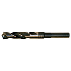 61/64 RHS / RHC HSS 118 Degree Split Point Silver & Deming Reduced Shank Drill - Black & Gold - Exact Industrial Supply