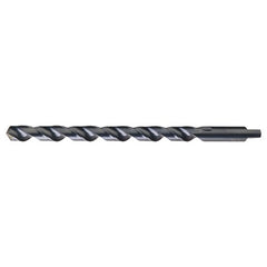 1/2 RHS / RHC HSS 118 Degree Notched Point Heavy Duty Taper Length with Automotive Tanged Shank Drill - Steam Oxide - Exact Industrial Supply
