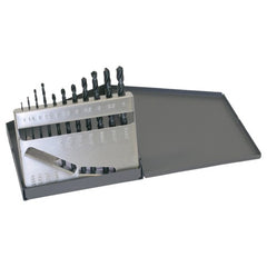 ‎1mm-6mm RHS / RHC HSS 118 Degree Radial Point General Purpose Jobber Length Drill Set - Steam Oxide - Exact Industrial Supply