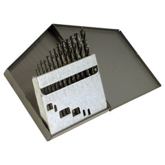 ‎1/16-1/4 RHS / RHC HSS 135 Degree Split Point Heavy Duty Jobber Length Drill Set - Steam Oxide - Exact Industrial Supply
