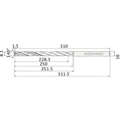 MHS0810L250B CARB DRILL