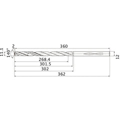MHS1110L300B CARB DRILL