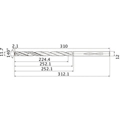 MHS1170L250B CARB DRILL