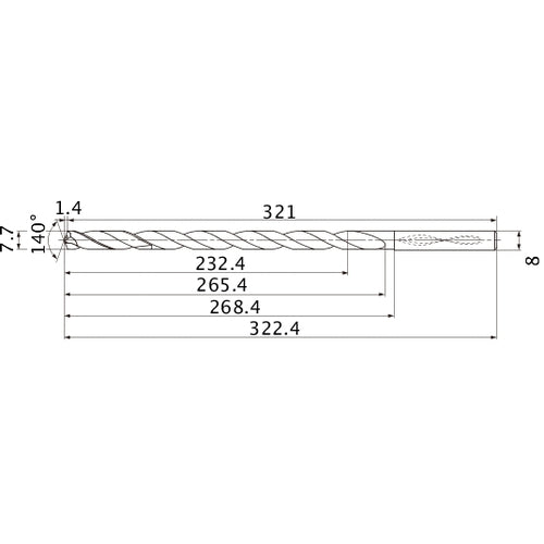 MNS0770X30DB CARB DRILL