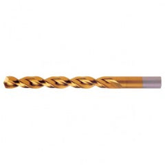 #12 RHS / RHC HSS-CO 8% (M42) 135 Degree Split Point Q-Cobalt Wide Land Parabolic Jobber Drill - TiN - Benchmark Tooling
