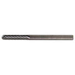 SC-6 Standard Cut Solid Carbide Bur-Cylindrical with Ball Nose - Exact Industrial Supply