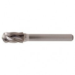 SC-5 Aluminum Cut Solid Carbide Bur-Cylindrical with Ball Nose - Benchmark Tooling