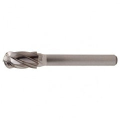 SC-5 Aluminum Cut Solid Carbide Bur-Cylindrical with Ball Nose - Benchmark Tooling