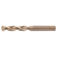 #13 RHS / RHC HSS-CO 8% (M42) 135 Degree Split Point Q-Cobalt Wide Land Parabolic Drill - Straw / Gold Oxide - Exact Industrial Supply