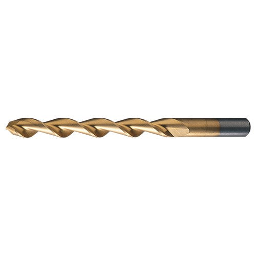 #25 RHS / RHC HSS 135 Degree Split Point Deep Hole Parabolic Drill - TiN - Exact Industrial Supply