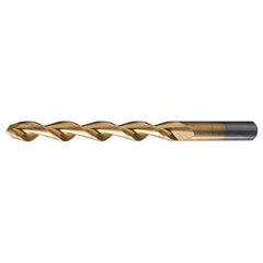 #25 RHS / RHC HSS 135 Degree Split Point Deep Hole Parabolic Drill - TiN - Exact Industrial Supply