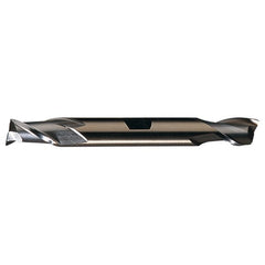 ‎7/16″ × 1/2″ × 13/16″ × 4-1/8″ RHS / RHC HSS-CO 8% (M42) Cobalt Double End 2-Flute Center Cutting Finishing End Mill - TiCN - Exact Industrial Supply