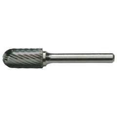 SC14 Standard Cut Solid Carbide Bur-Cylindrical with Ball Nose - Exact Industrial Supply