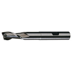 ‎1/4″ × 3/8″ × 5/8″ × 3-1/16″ RHS / RHC HSS HSS Single End 2-Flute Center Cutting Extended Neck Finishing End Mill - Bright