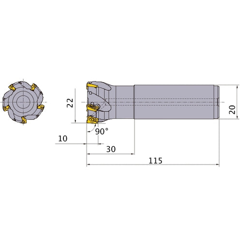APX3000R223SA20SA INDEXABLE ENDMILL